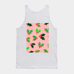 Christmas Holly Pattern Tank Top